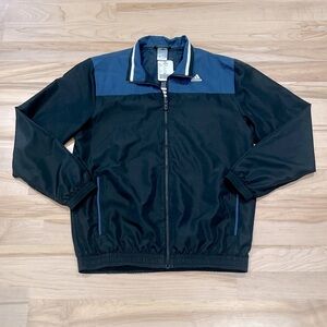 NWT Adidas Men’s Full Zip Windbreaker Jacket - Black / Blue, Size M